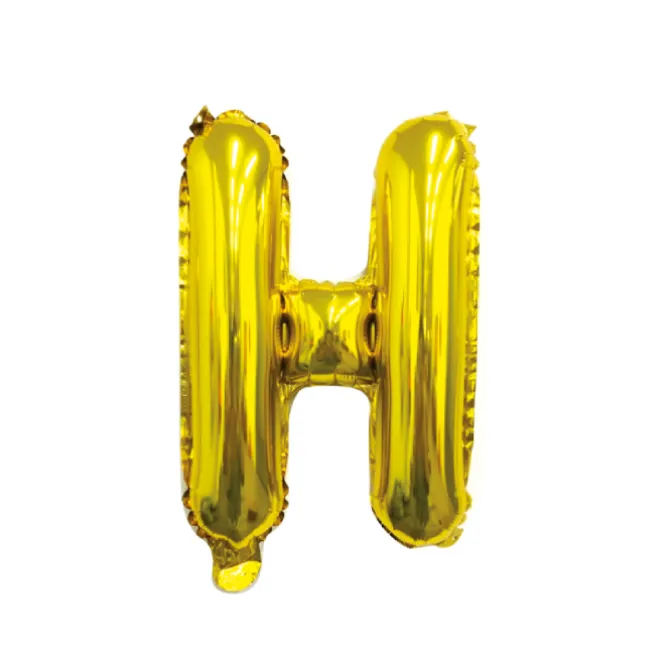 Folieballon letter H goud - 35 cm