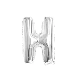 Folieballon letter H zilver - 35 cm