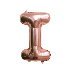 Folieballon letter I roségoud - 35 cm