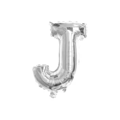 Folieballon letter J zilver - 35 cm