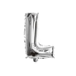 Folieballon letter L zilver - 35 cm
