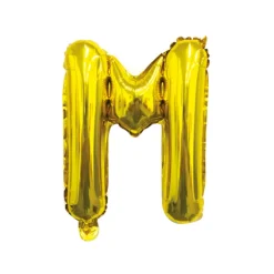 Folieballon letter M Goud - 35 cm