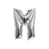 Folieballon letter M zilver - 35 cm