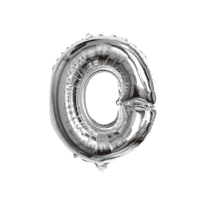 Folieballon letter O zilver - 35 cm