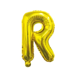Folieballon letter R Goud - 35 cm
