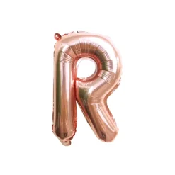 Folieballon letter R roségoud - 35 cm