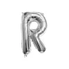 Folieballon letter R zilver - 35 cm