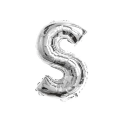Folieballon letter S zilver - 35 cm