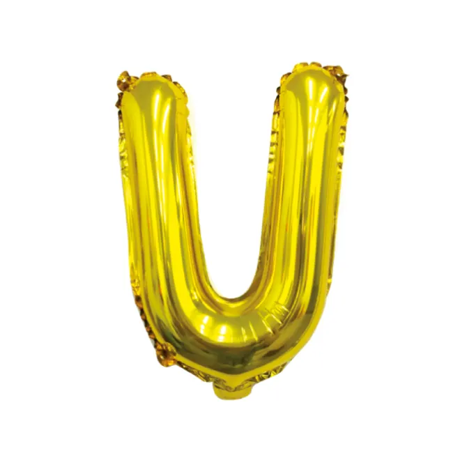 Folieballon letter U goud - 35 cm