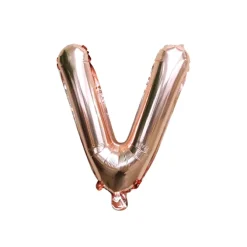 Folieballon letter V roségoud - 35 cm