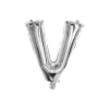 Folieballon letter V zilver - 35 cm