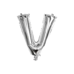 Folieballon letter V zilver - 35 cm