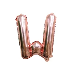 Folieballon letter W roségoud - 35 cm