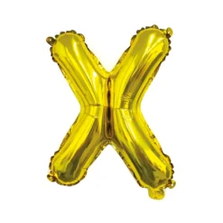 Folieballon letter X goud - 35 cm