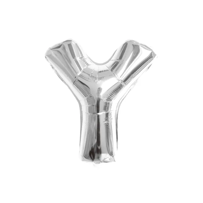 Folieballon letter Y zilver - 35 cm