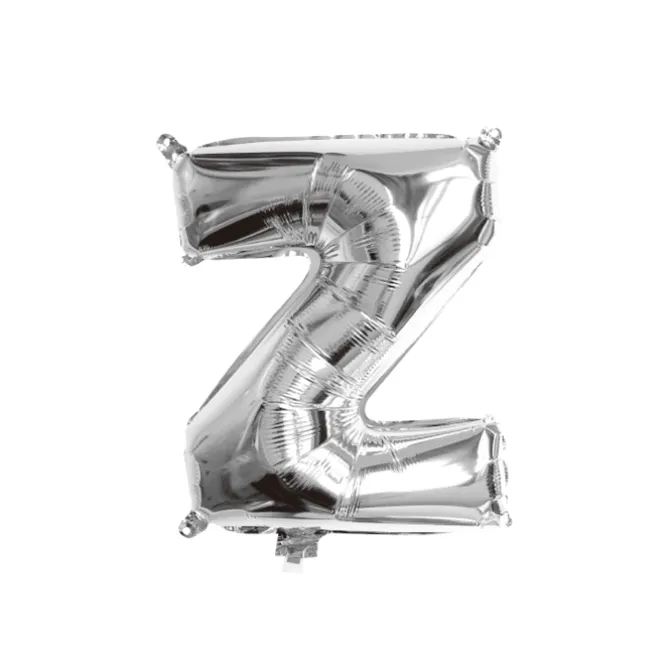 Folieballon letter Z zilver - 35 cm