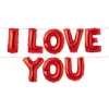 Folieballonnen slinger I love you rood