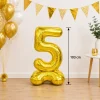 Folieballon staand XXL 5 goud - 103 cm
