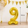 Folieballon staand XXL 9 goud - 103 cm