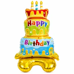 Folieballon verjaardag taart happy birthday - 153 x 80 cm