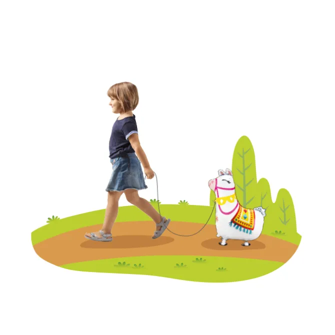 Folieballon wandelende lama - 54 x 65 cm