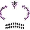Gezichtsjuwelen Halloween zwart/paars
