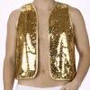 Gilet pailletten goud heren maat S
