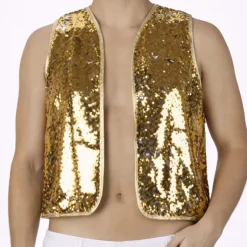 Gilet pailletten goud heren maat S