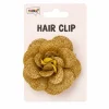 Haarclip bloem glitter goud