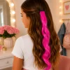 Haarextension krul roze