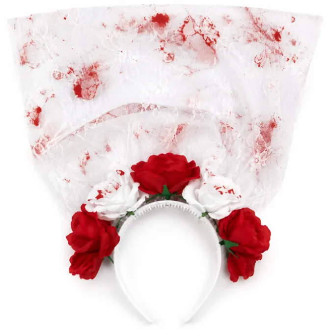 Halloween diadeem sluier met bloed