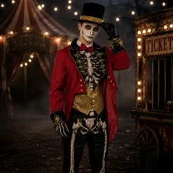 Halloween kostuum circus skelet Maat M