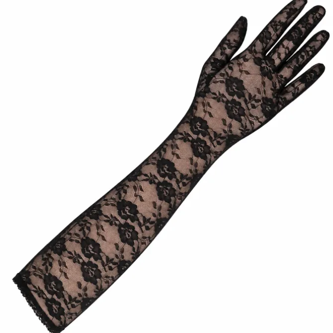 Handschoenen lang kant zwart