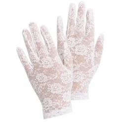 Handschoenen wit kant one size