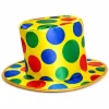 Hoed hoog clown stippen geel