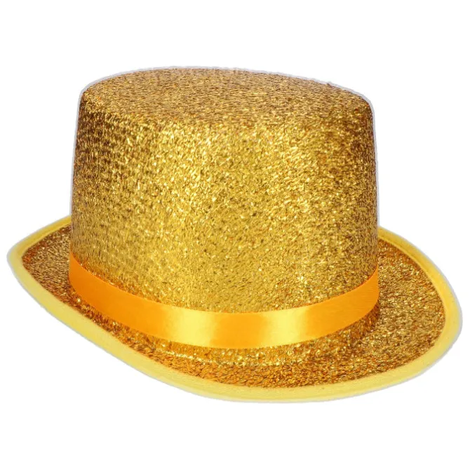Hoed hoog glitter goud