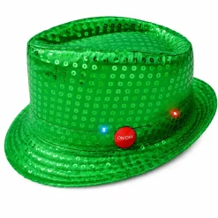 Hoed pailletten met licht groen