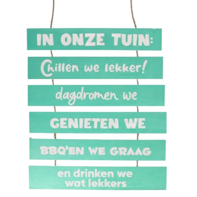 Houten bordje / Tuinladder 'In onze tuin'