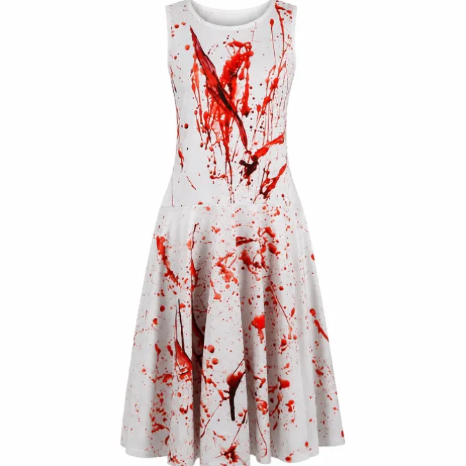 Jurkje Halloween bloederig rood/wit