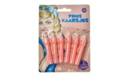 Kaarsjes penis beige 6 stuks