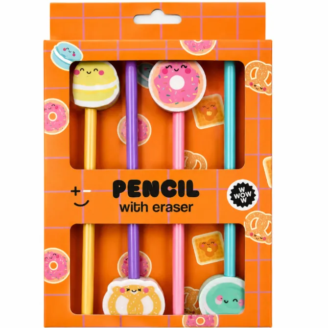Kawaii Potlood & Gum Set