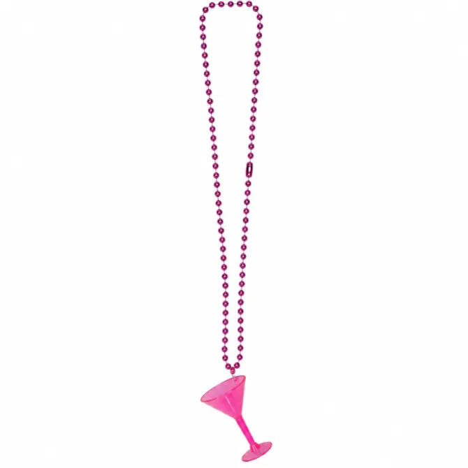 Ketting cocktailglas roze