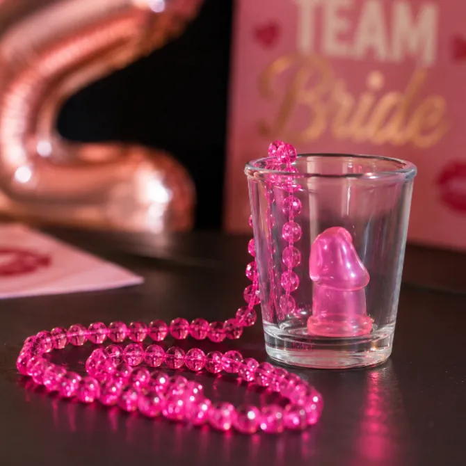 Ketting shotglas penis roze 20 ml - 1 stuk
