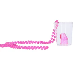 Ketting shotglas penis roze 20 ml - 1 stuk