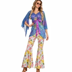 Kostuum dames hippie flower woman maat 36/38