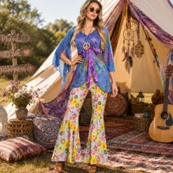 Kostuum dames hippie flower woman maat 36/38