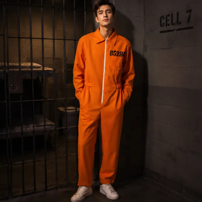 Kostuum gevangene - oranje overall one size
