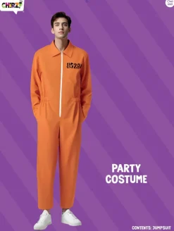 Kostuum gevangene - oranje overall one size
