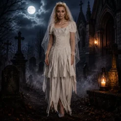 Kostuum Ghost bride wit dames maat 36/38