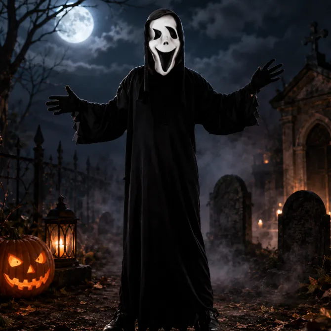 Kostuum Halloween reaper kind maat L
